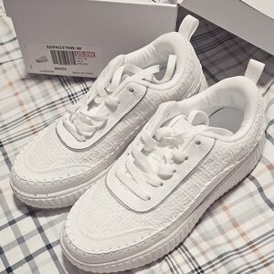 White Textured Sneakers